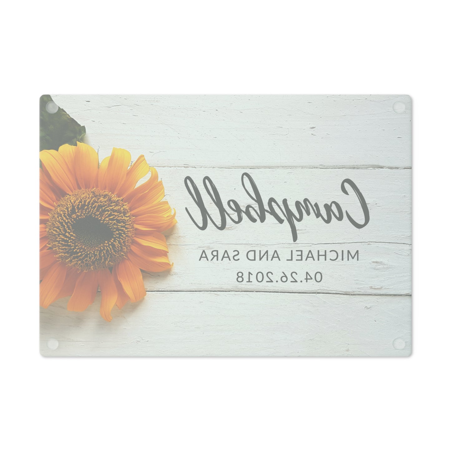 Personalized Sunflower Cutting Board