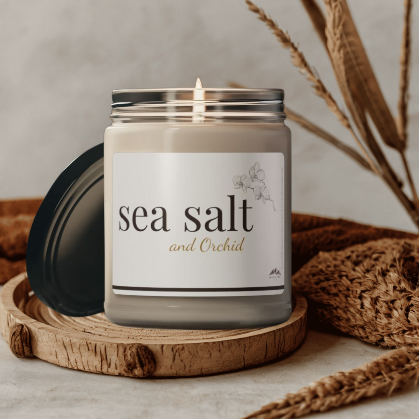 Sea Salt and Orchid Candle, 9 oz Soy Wax Candle