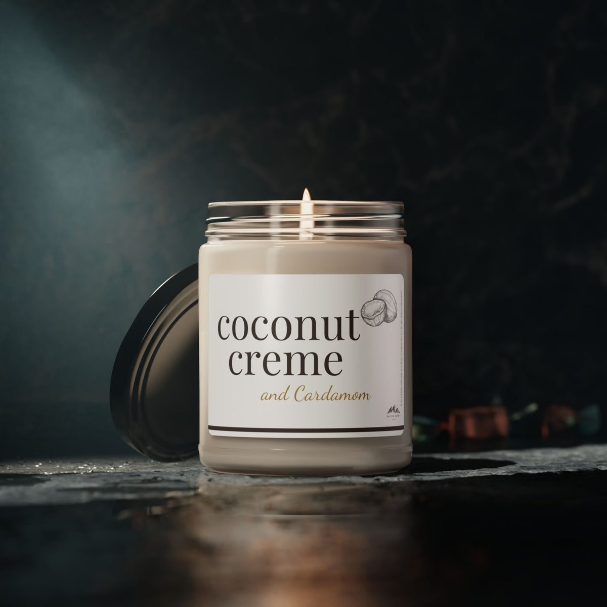 Coconut Creme and Cardamom Candle, 9 oz Soy Wax Candle