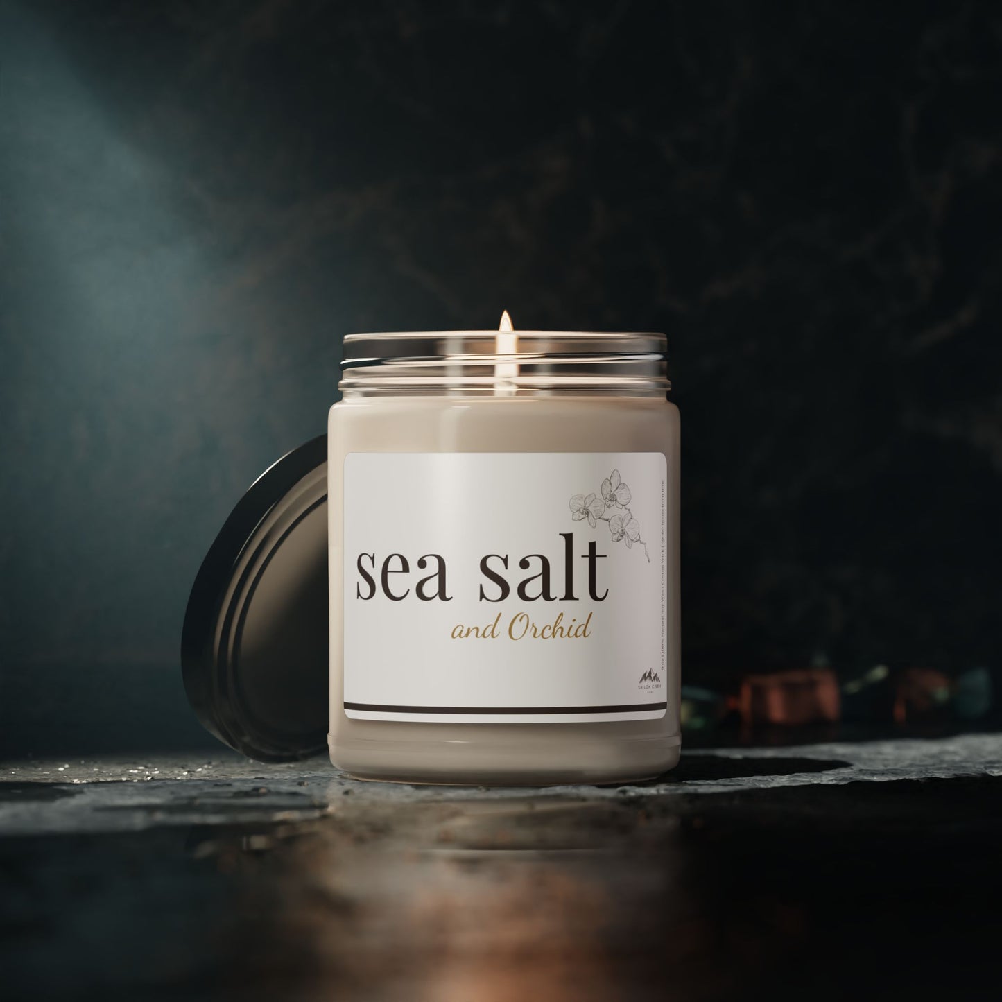 Sea Salt and Orchid Candle, 9 oz Soy Wax Candle