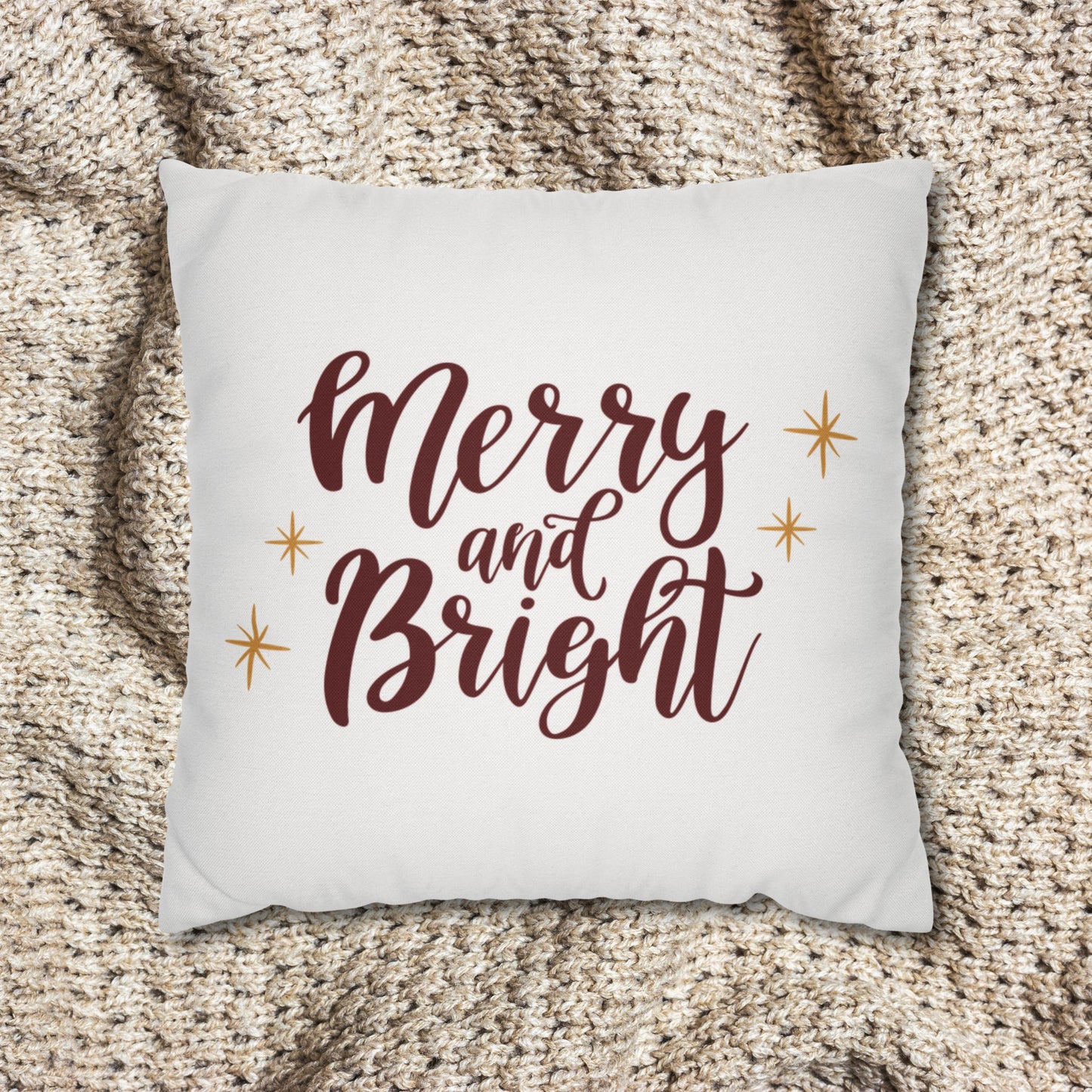 Merry and Bright Square Pillow Cover