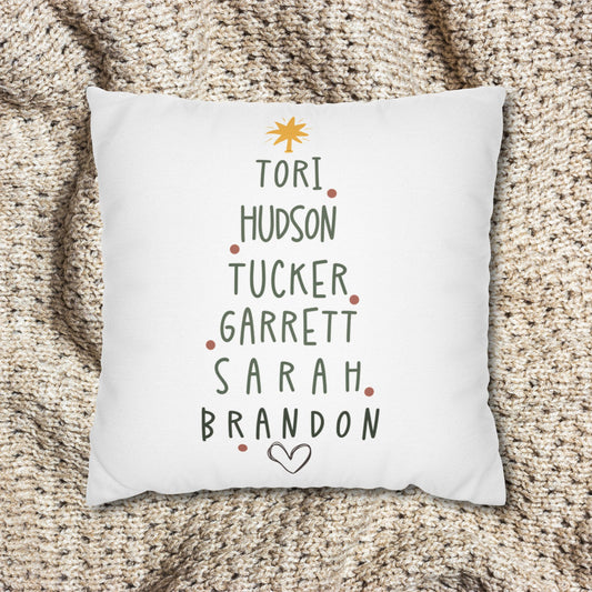 Personalized  Christmas Tree Square Pillow Cover