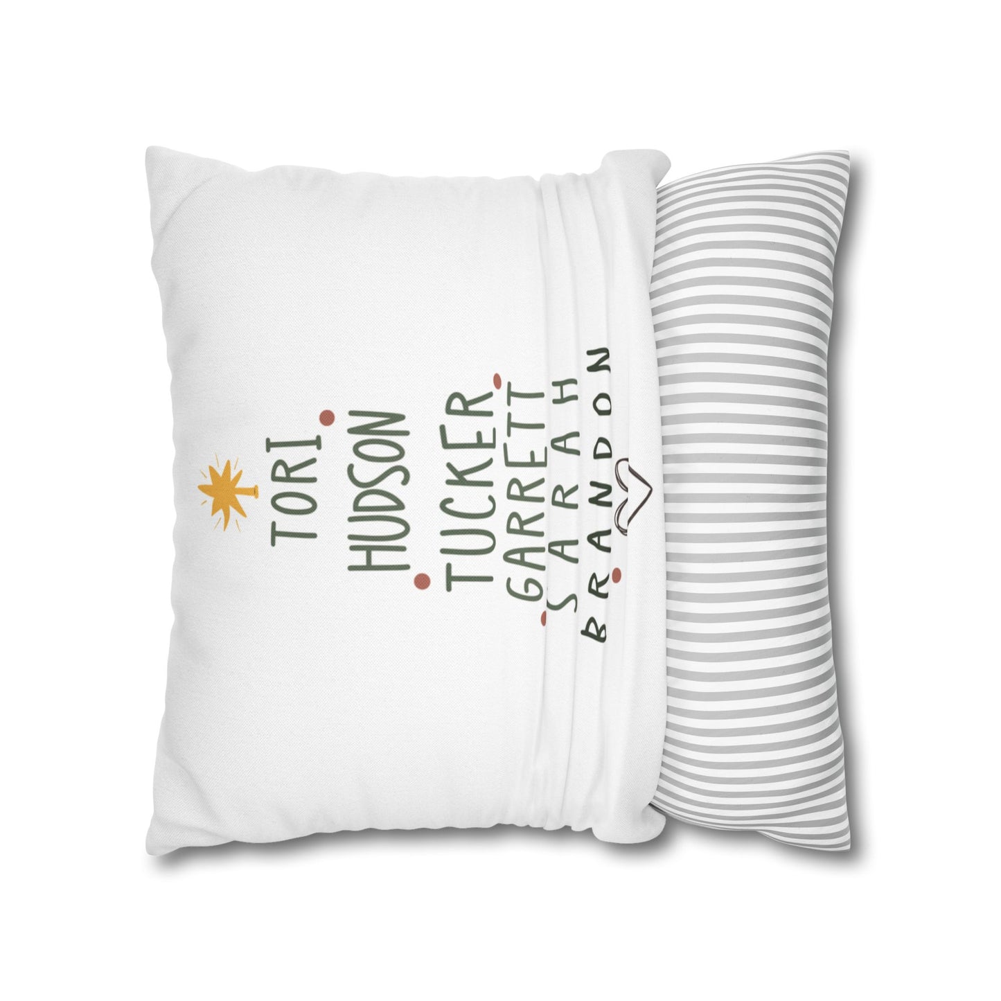 Personalized  Christmas Tree Square Pillow Cover