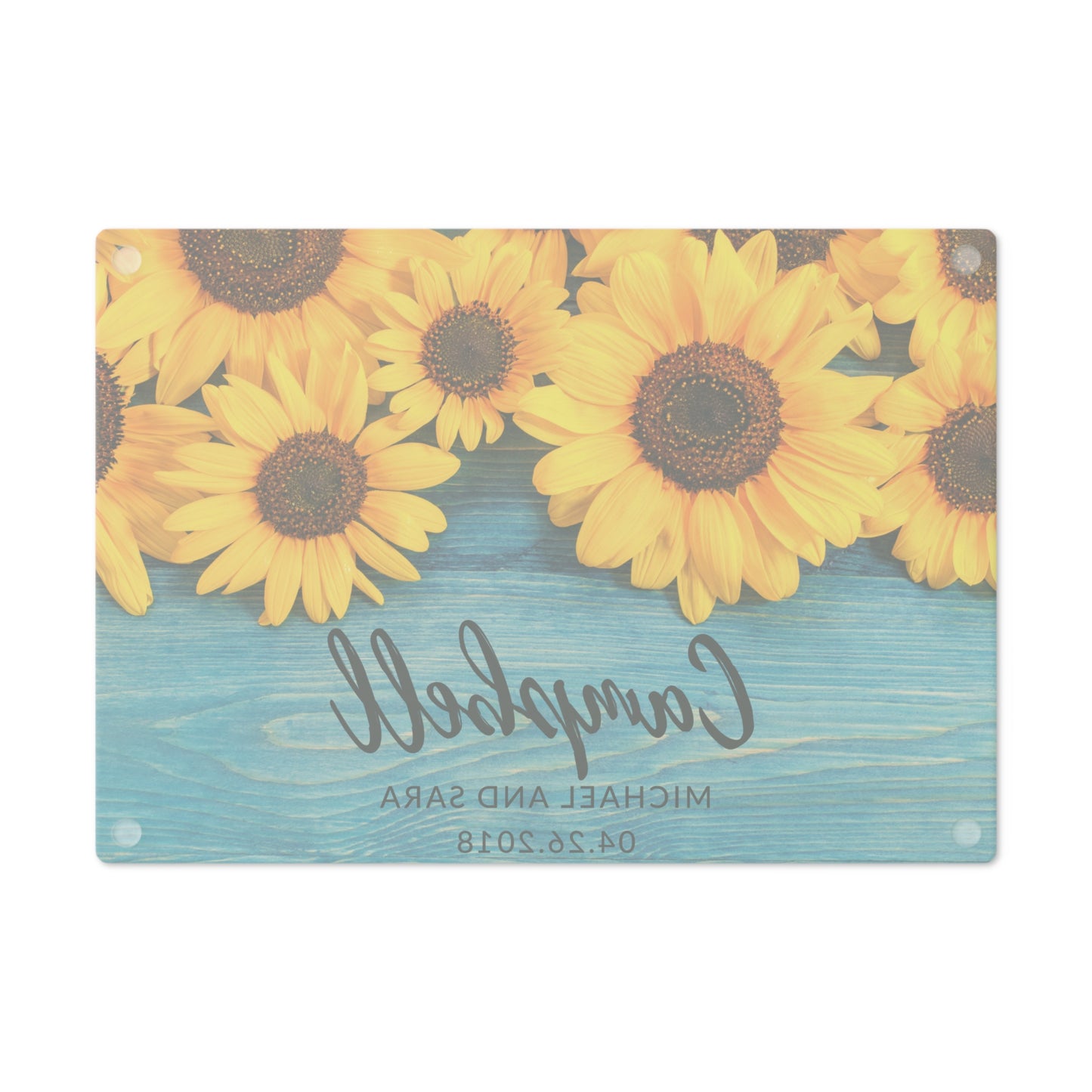 Personalized Sunflowers Cutting Board