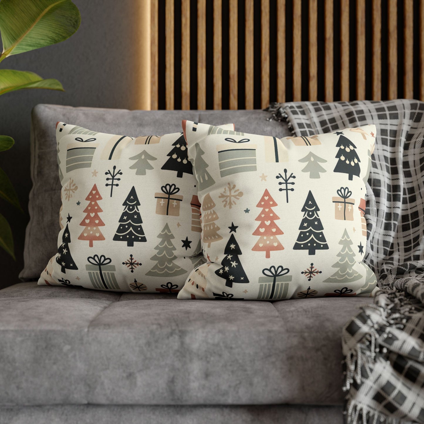 Christmas Tree Pattern Square Pillow Cover