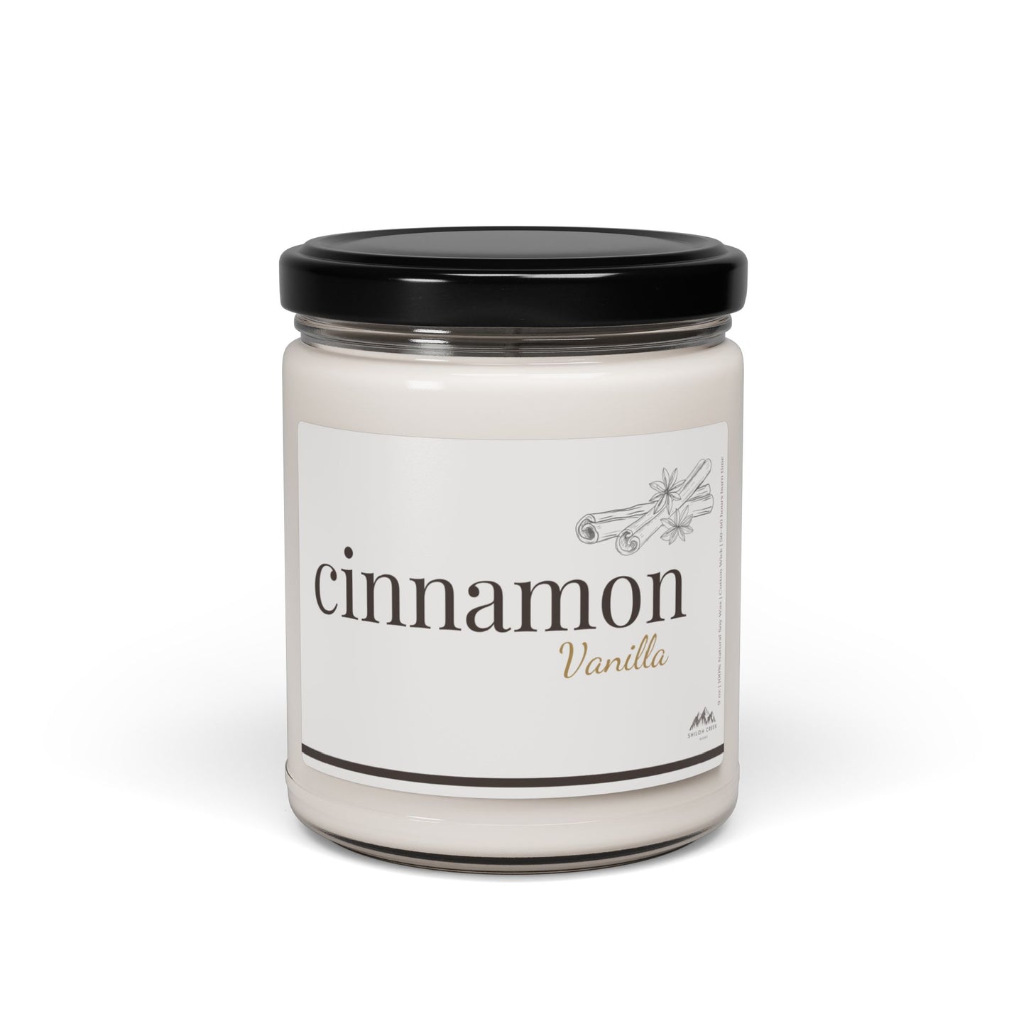 Cinnamon Vanilla Candle, 9 oz Soy Wax Candle