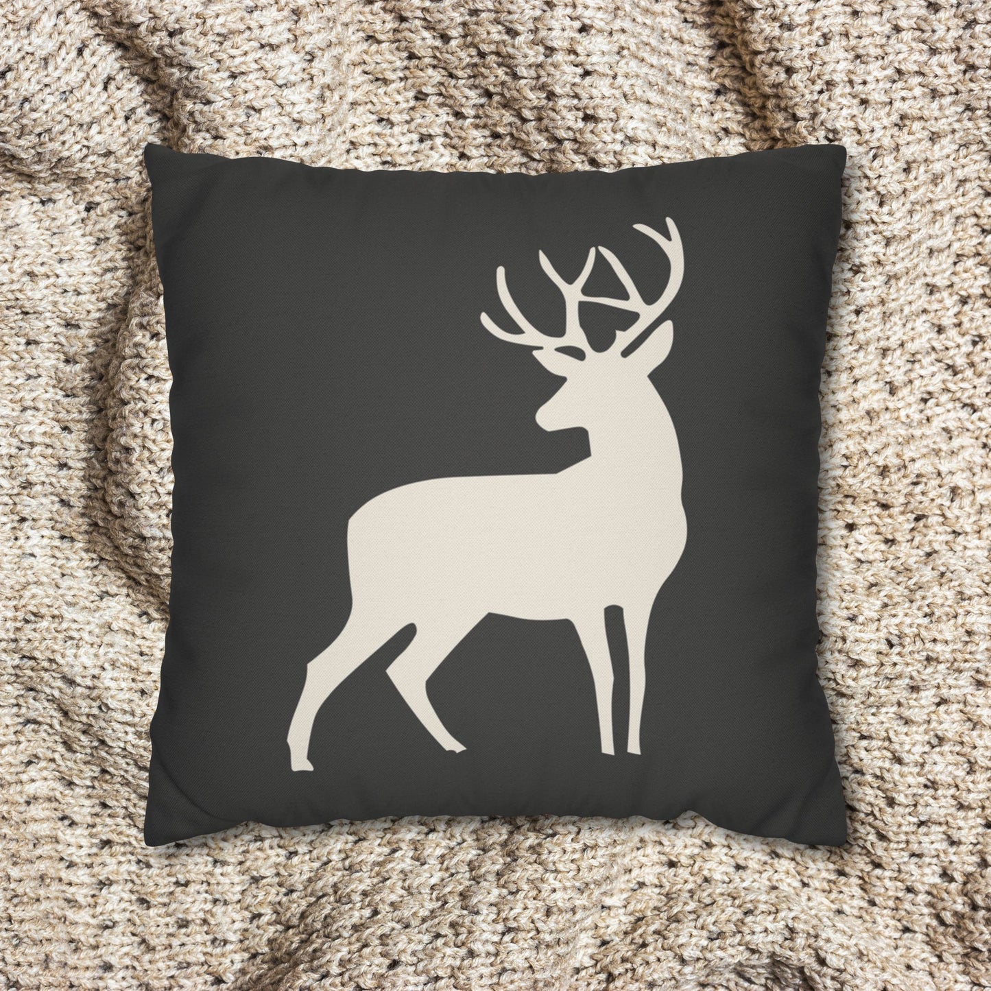 Deer Themed Square Pillow Cover