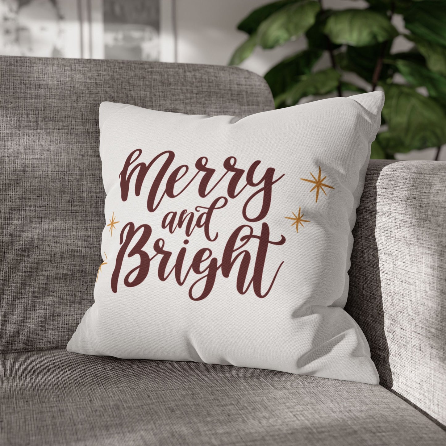 Merry and Bright Square Pillow Cover