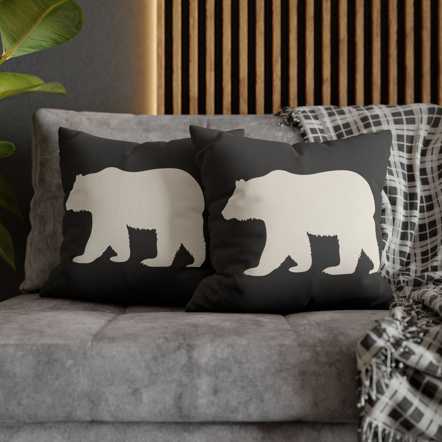 Bear Themed Square Pillow Cover