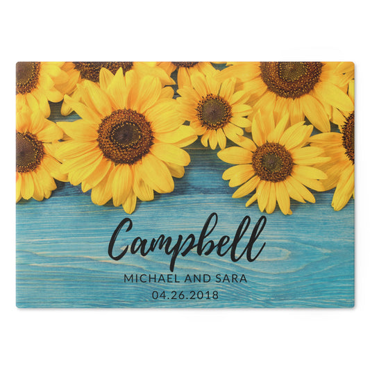 Personalized Sunflowers Cutting Board