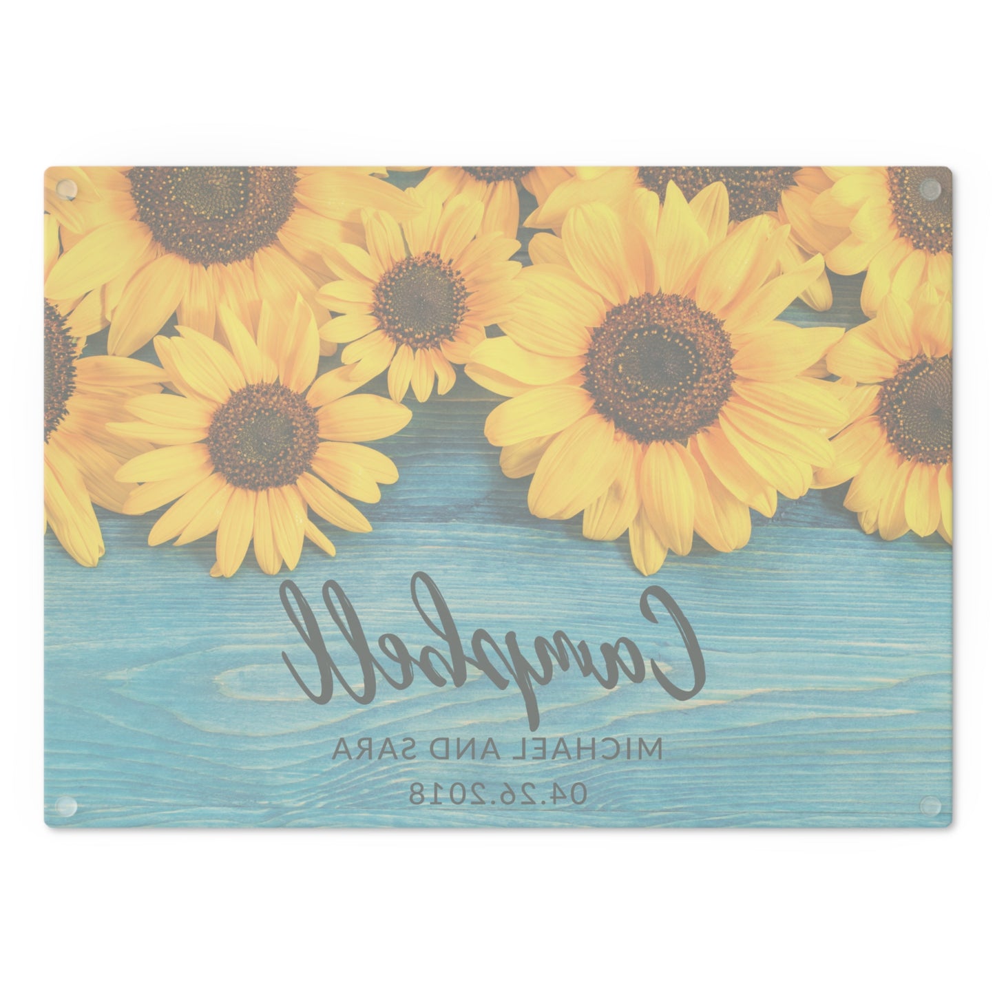 Personalized Sunflowers Cutting Board