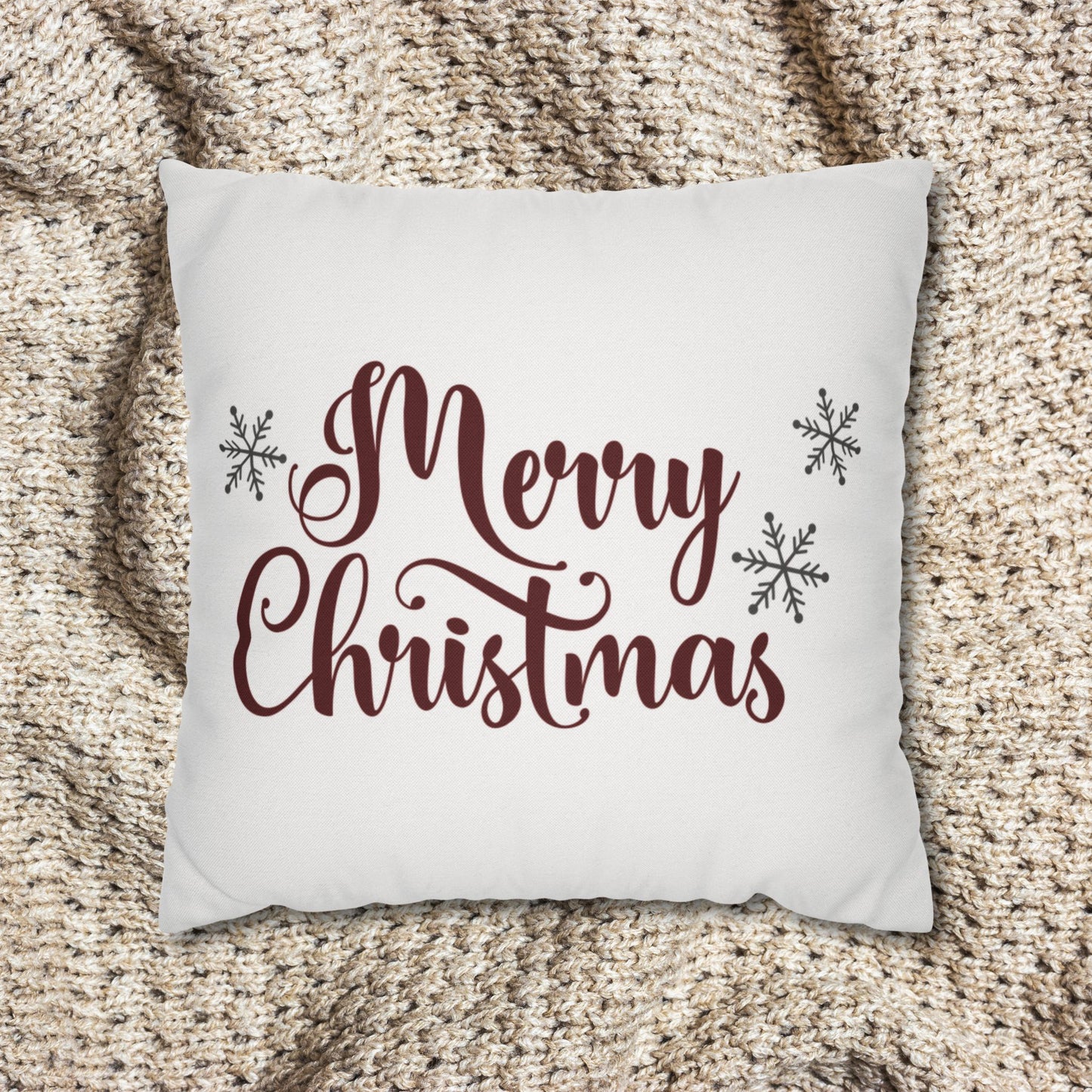 Merry Christmas Square Pillow Cover