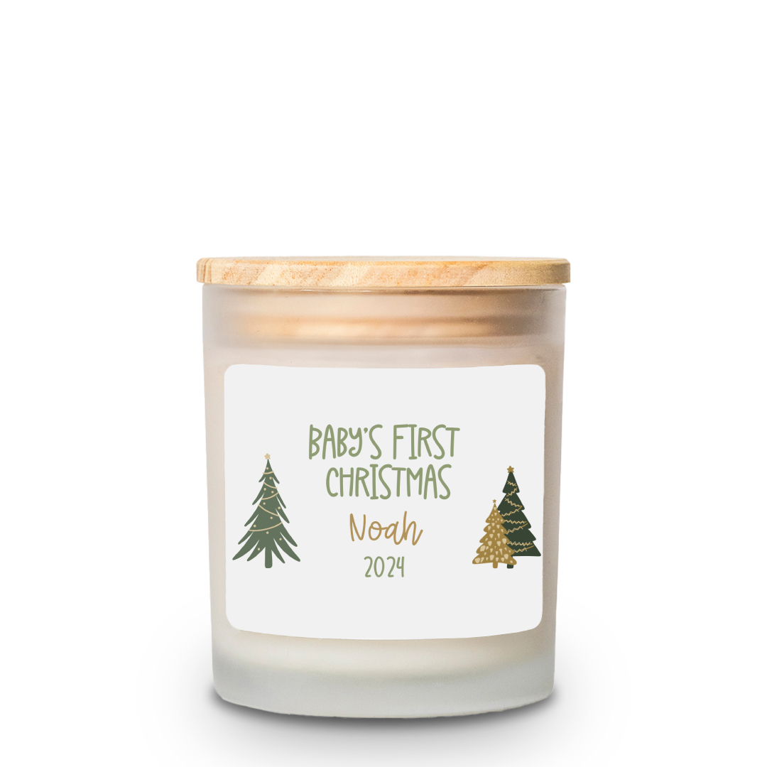 Baby's First Christmas, Frosted Glass Candle, 11oz