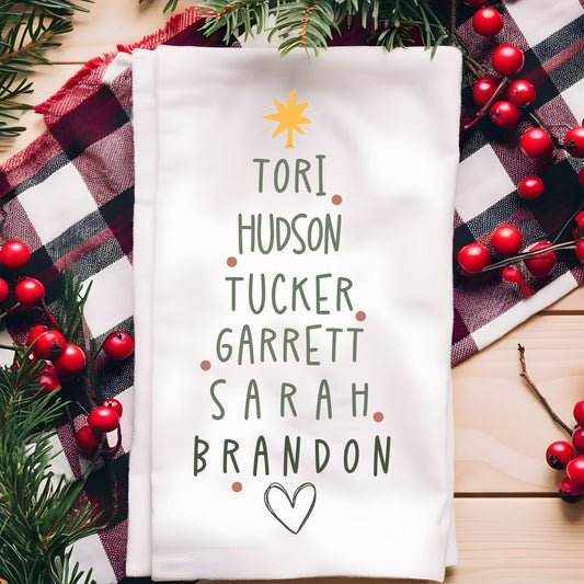 Personalized Christmas Tree Hand Towel