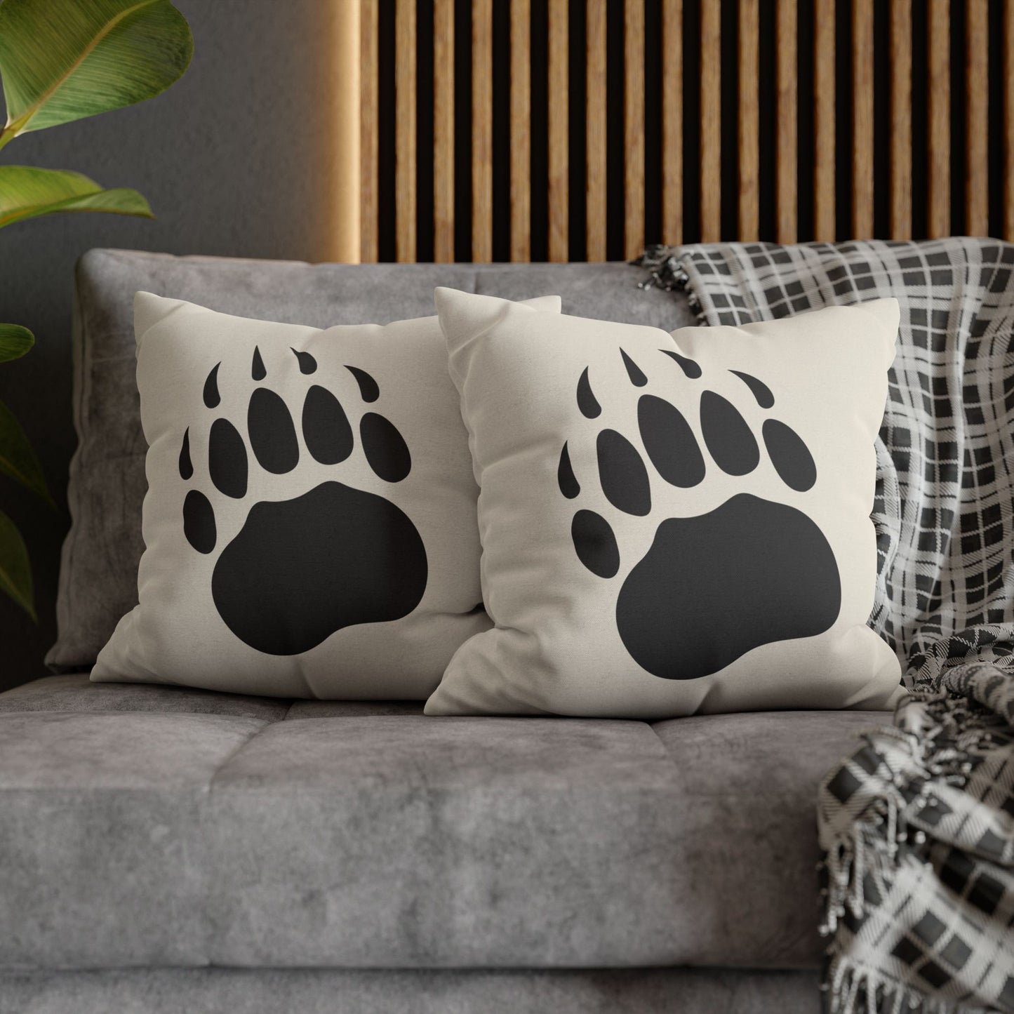 Bear Paw Square Pillow Cover