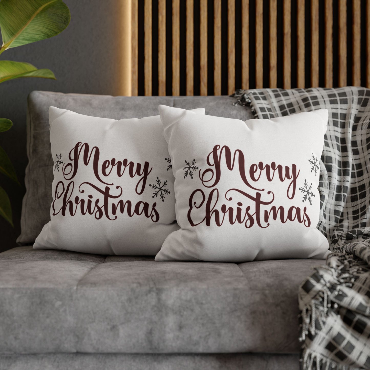 Merry Christmas Square Pillow Cover