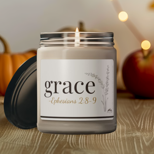 Grace Candle - Ephesians 2:8-9, 9 oz Soy Wax Candle