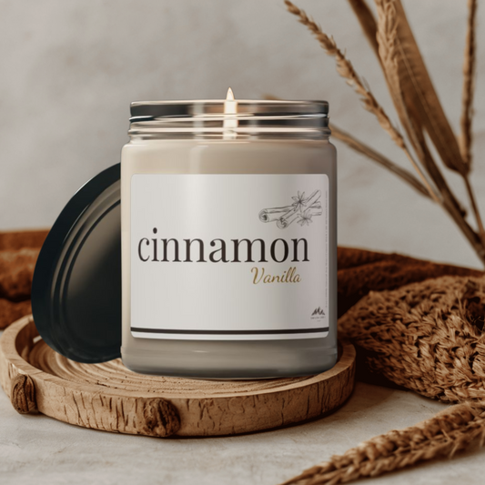 Cinnamon Vanilla Candle, 9 oz Soy Wax Candle