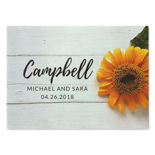 Personalized Sunflower Cutting Board