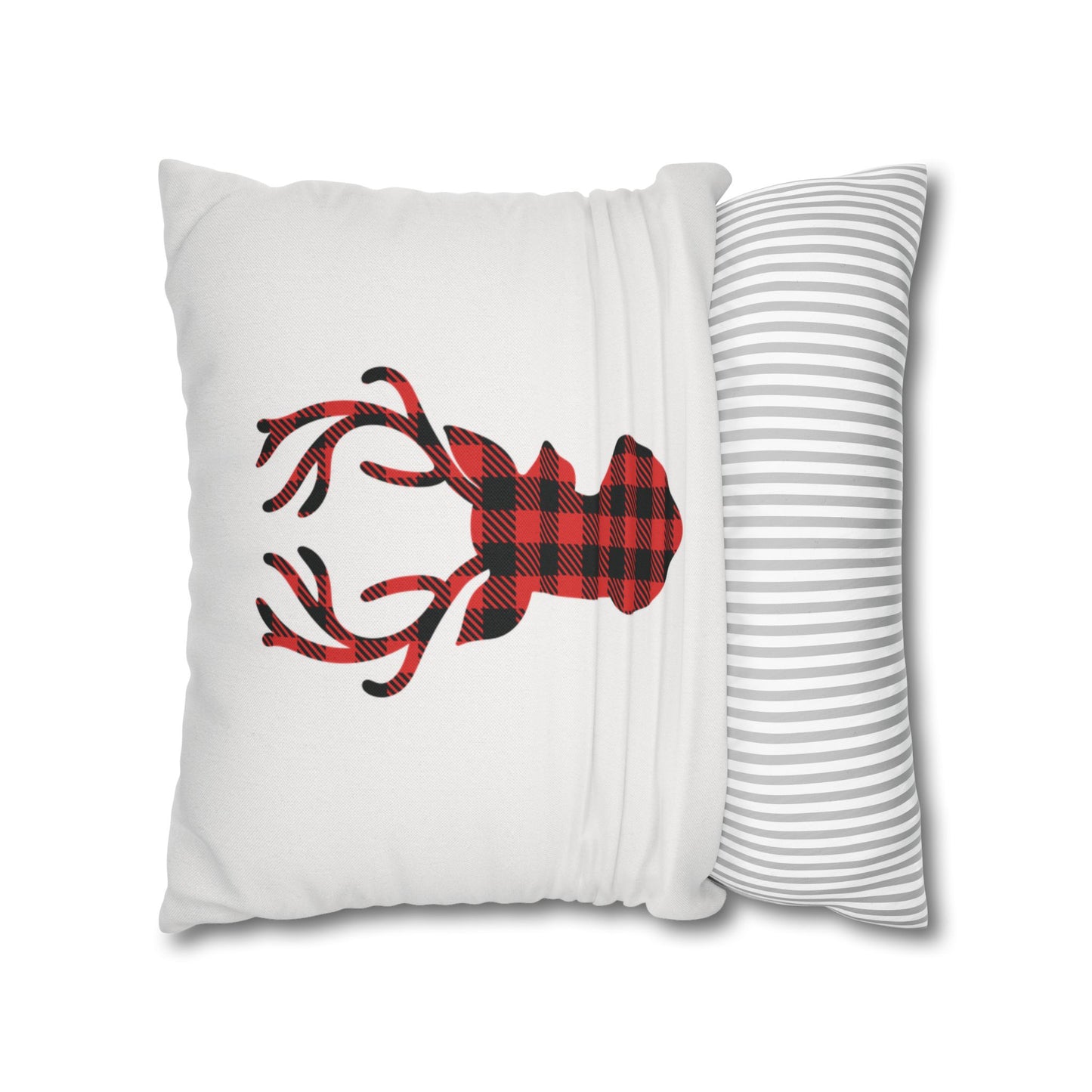 Buffalo Plaid Deer Square Pillow Cover