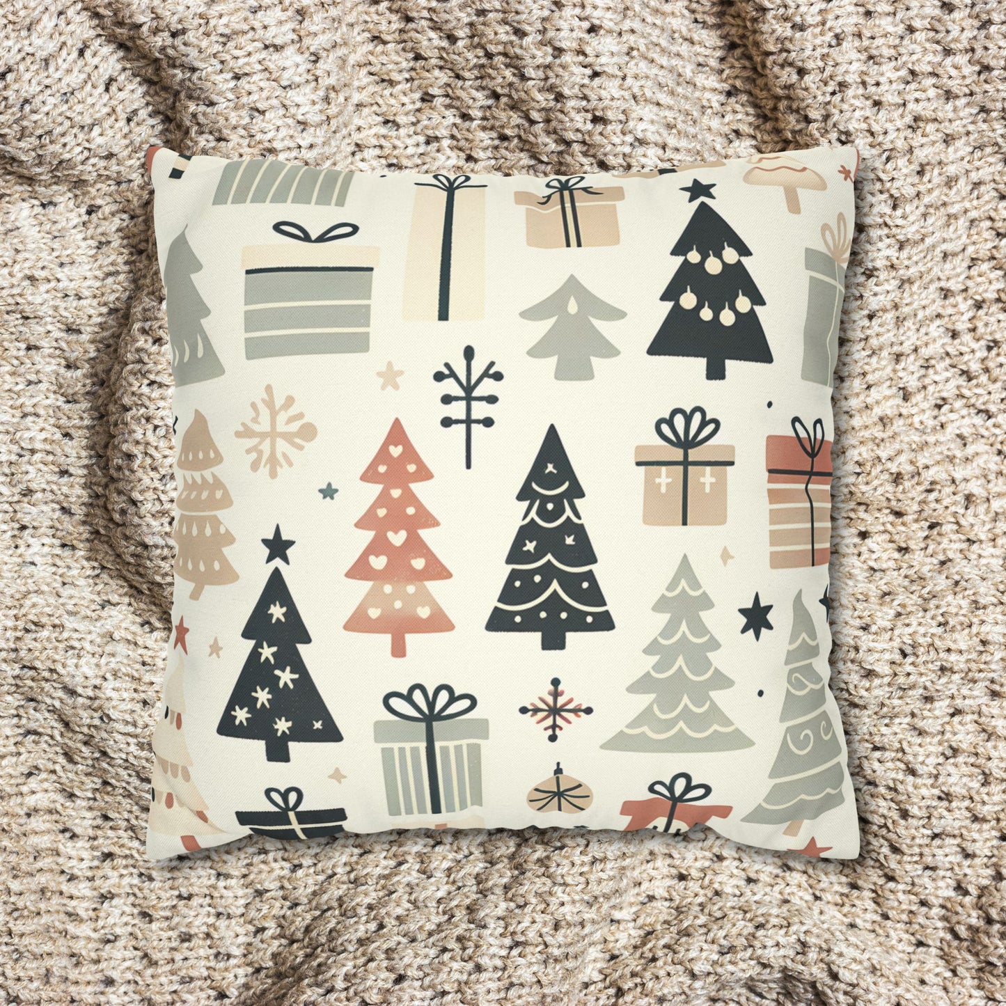 Christmas Tree Pattern Square Pillow Cover