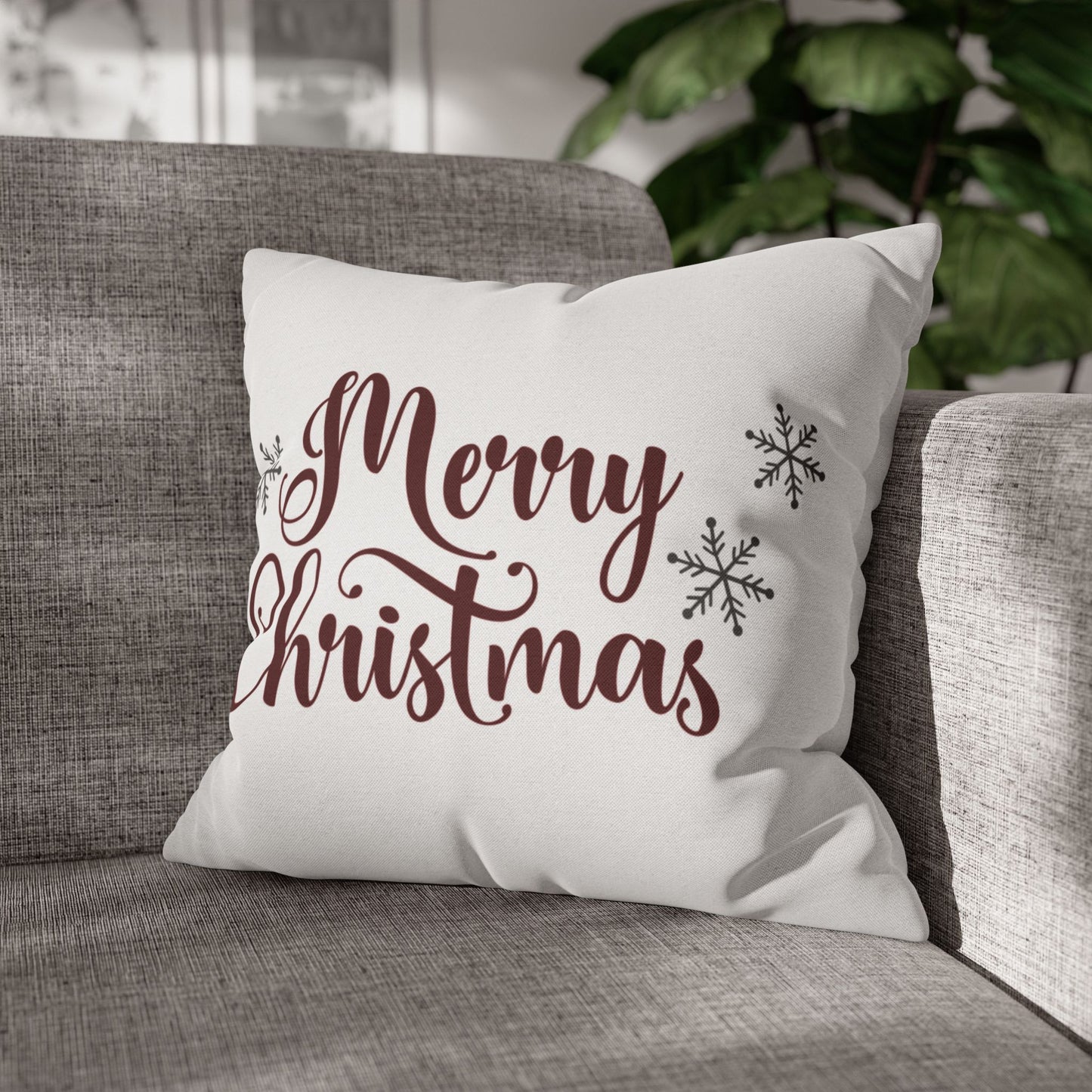 Merry Christmas Square Pillow Cover