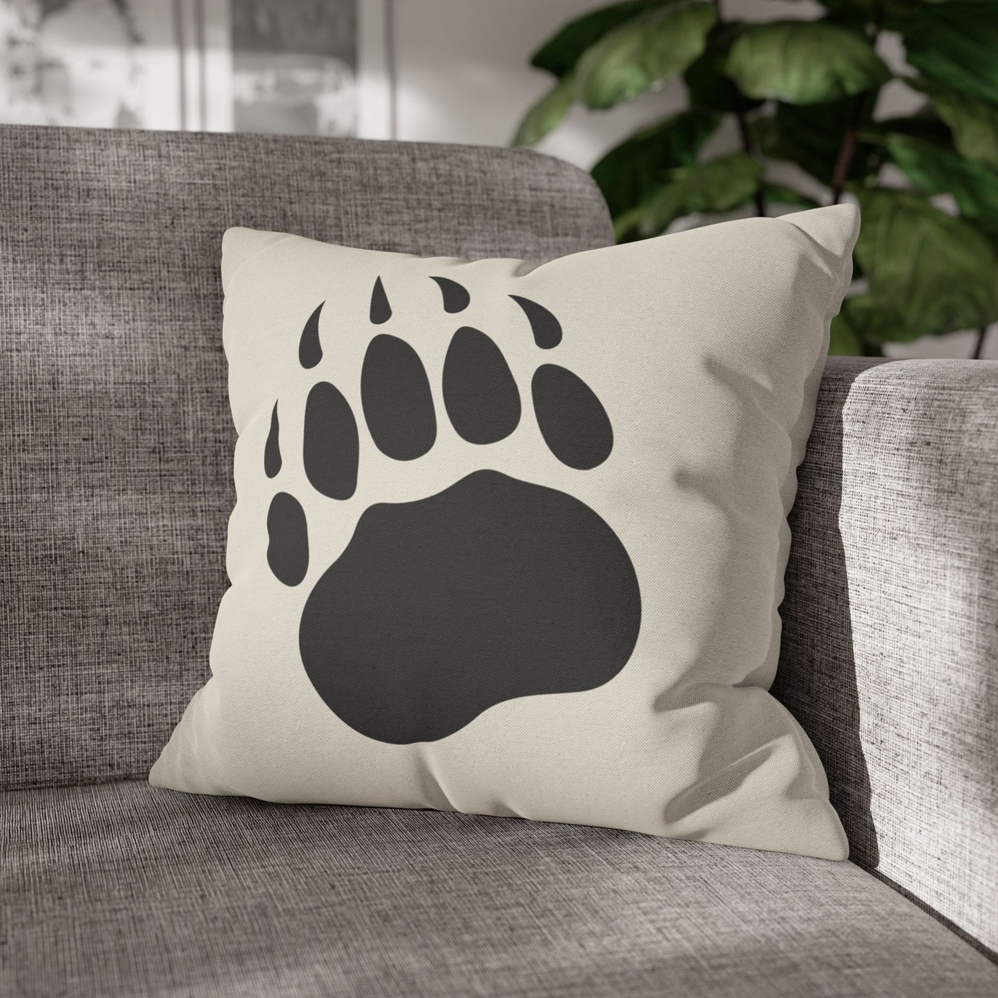 Bear Paw Square Pillow Cover