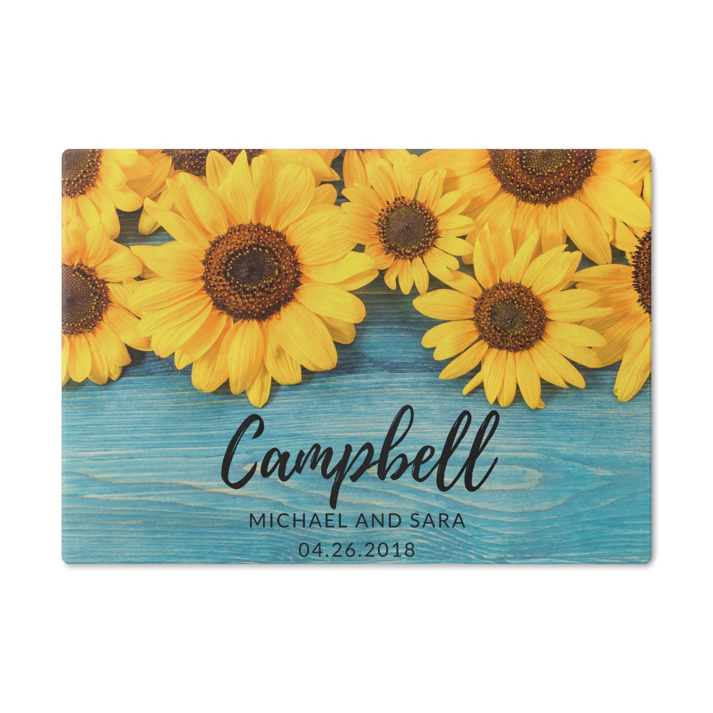 Personalized Sunflowers Cutting Board