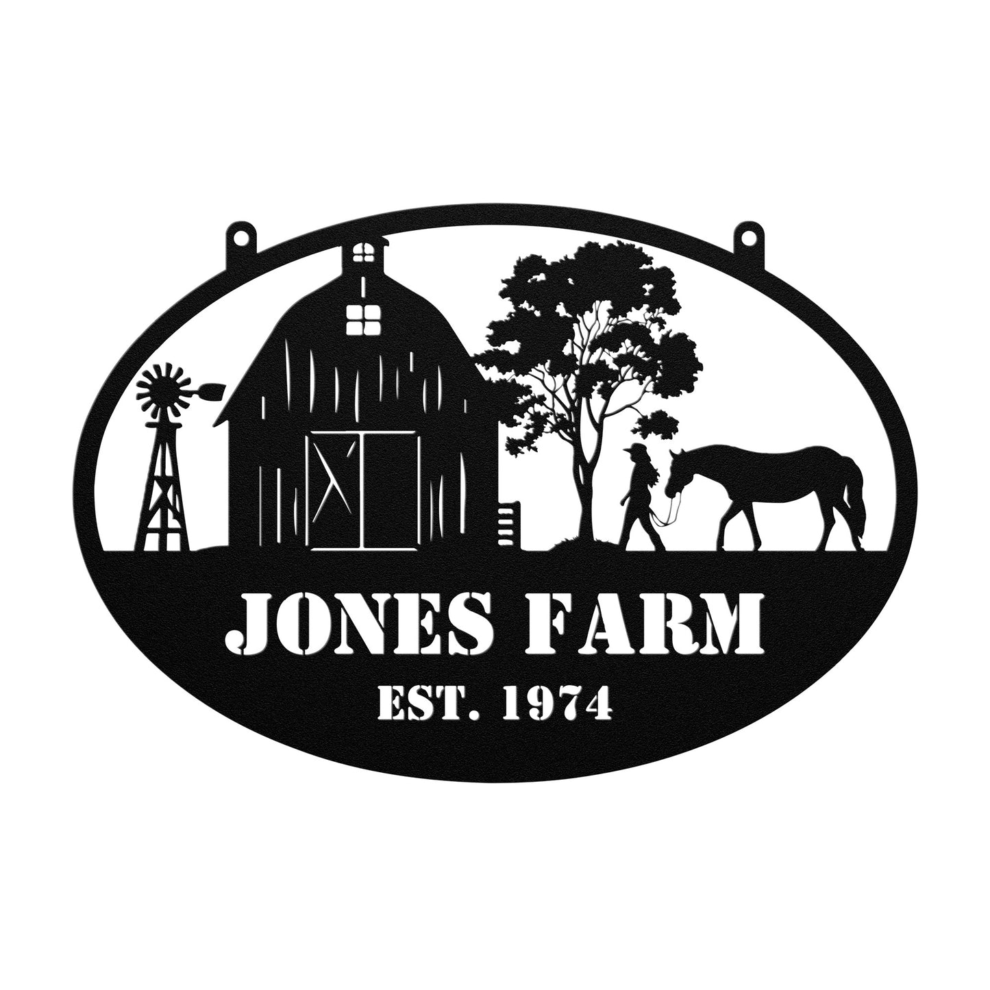 Customized Farm Scene Metal Sign
