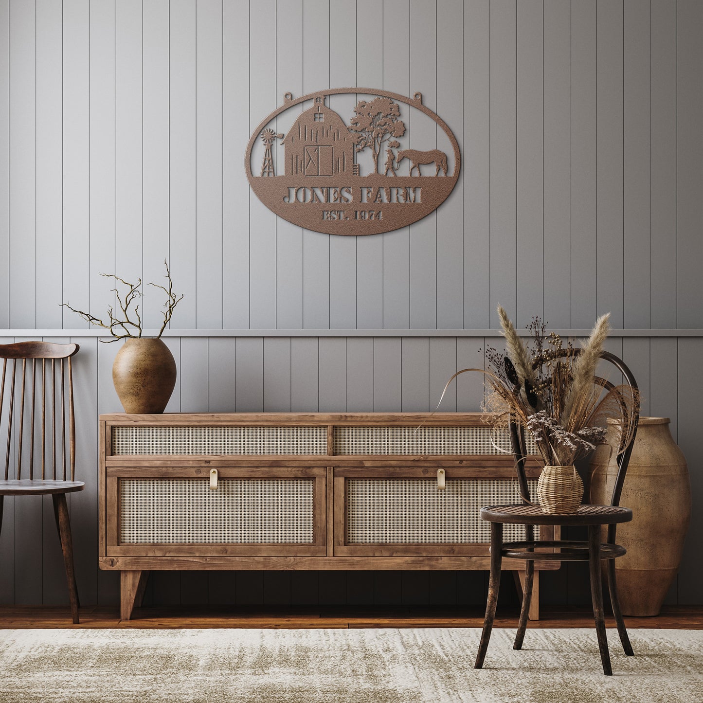 Customized Farm Scene Metal Sign