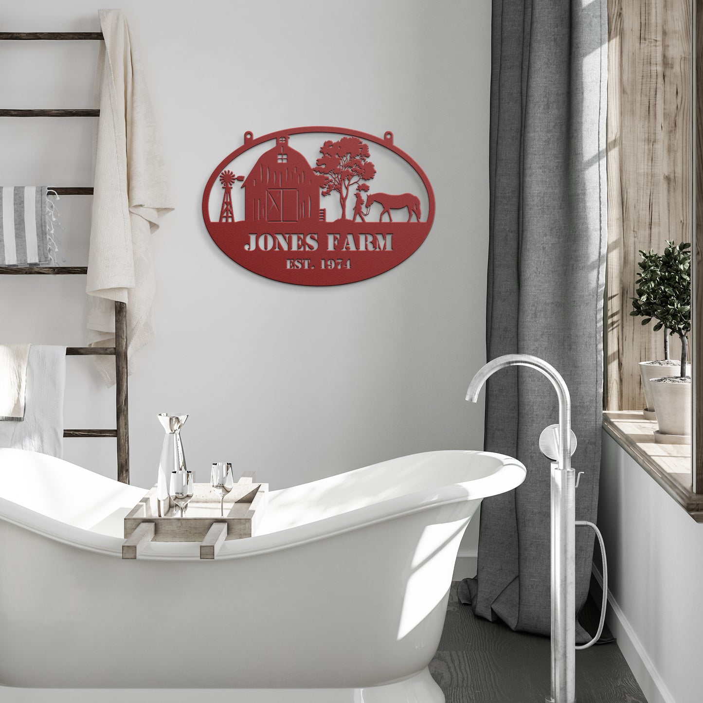 Customized Farm Scene Metal Sign