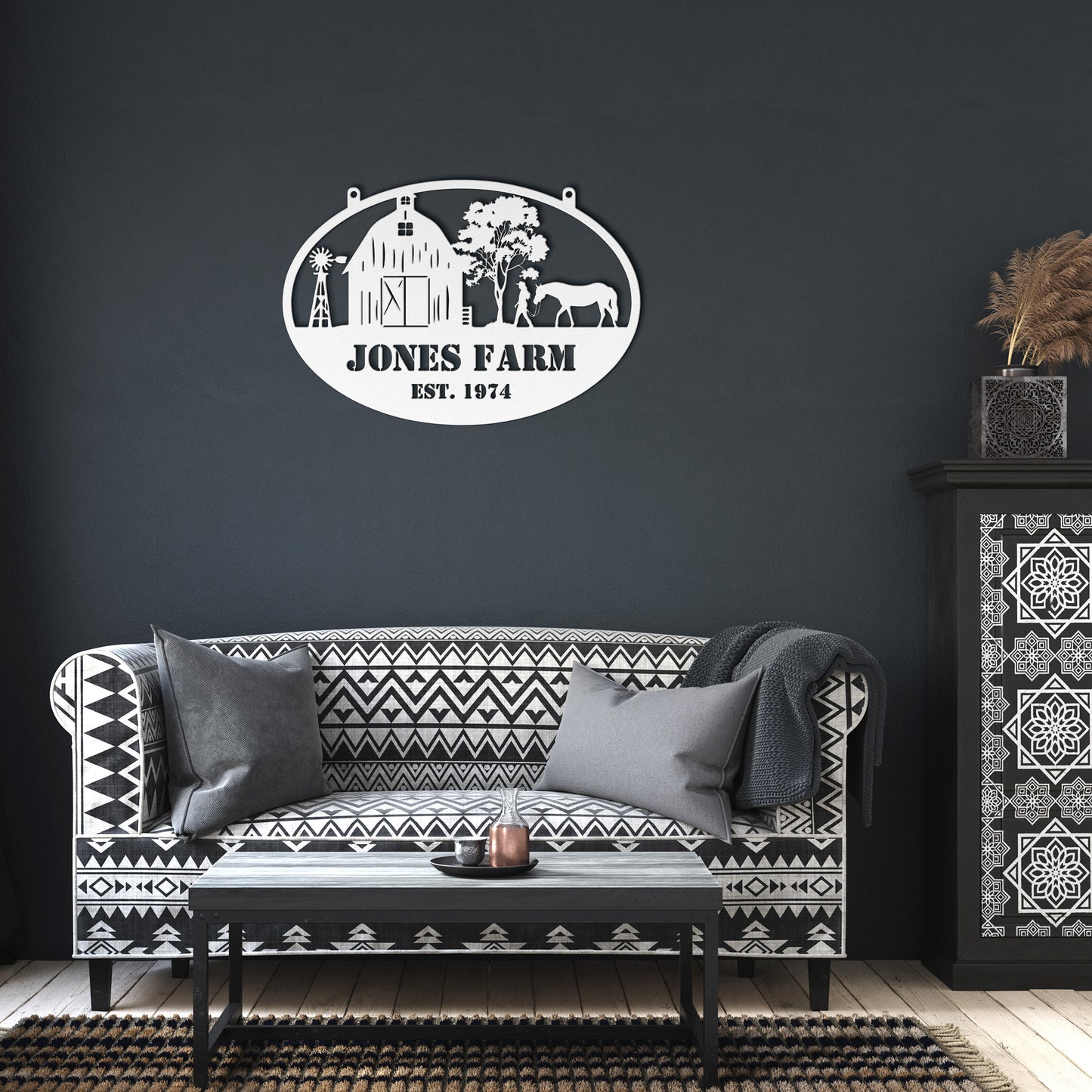 Customized Farm Scene Metal Sign