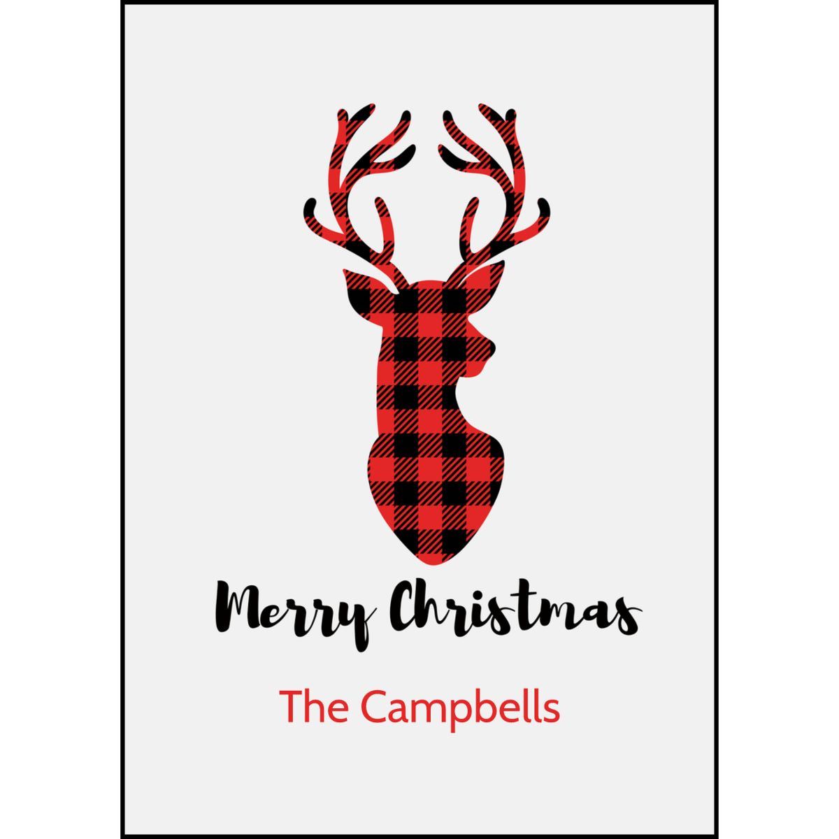 Personalized Buffalo Plaid Deer Woven Christmas Blanket