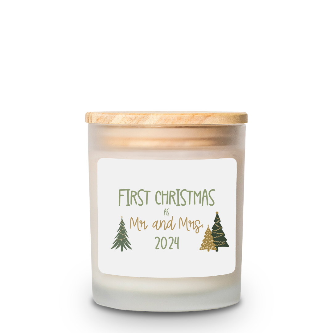 First Christmas Together, Frosted Glass Candle, 11oz